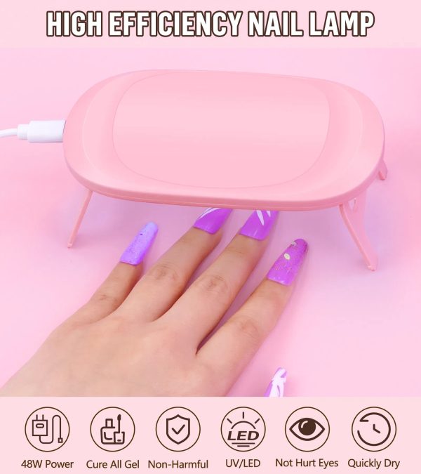 Acrylic Nail Kit Dip Powder Nail Kit Starter With Drill And UV Light, 20 Colors Fast Dry Powder Nail Dipping Kit, With Base & Top Coat Activator Dip Nail Kit For French Nail Art Manicure DIY - 图片 6