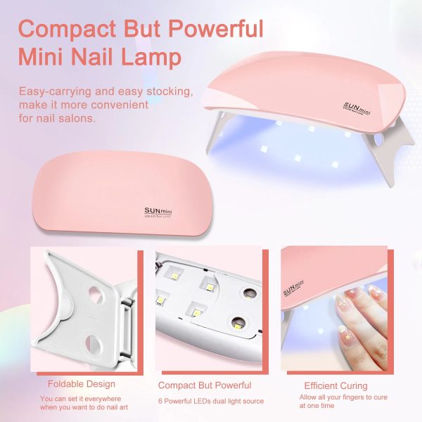 6 PCS Poly Gel Nail Kit With UV Lamp, Nail Brush And Nail Forms Top Base Coat Builder Nails Art Tools - 图片 3