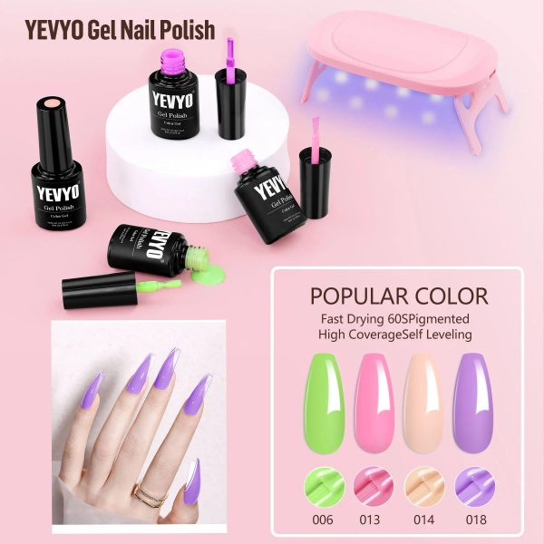 Acrylic Nail Kit With Drill, 4 Colors Gel Polish And UV Light Nail Kit, Birthday Gifts For Women, Valentines Day Gifts For Girl, Professional Nails Kit Acrylic Set With Everything For Beginners - 图片 4