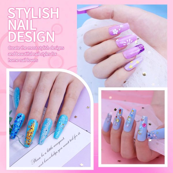 Acrylic Nail Kit, 24 Color Glitter Acrylic Powder Monomer Liquid Set, Nail Kit Set Professional With Everything Acrylic Brushes And 200 Pcs Nail Tips For Extension Beginner - 图片 5
