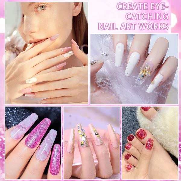 Acrylic Nail Kit With Drill And UV Light, Nail Kit For Beginners With Everything, 24 Glitter Colors Acrylic Powder, 3 Colors Acrylic Powder, 1.96oz Monomer Liquid - 图片 5