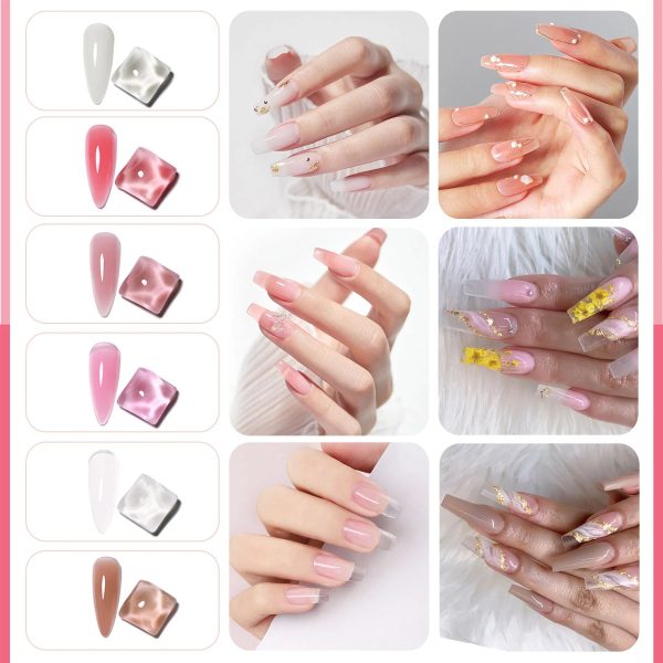 Poly Gel Nail Kit Poly Nail Gel Kit With UV Lamp For Beginners With Anything With Gel Extension Nail Kit With Slip Solution - 图片 7