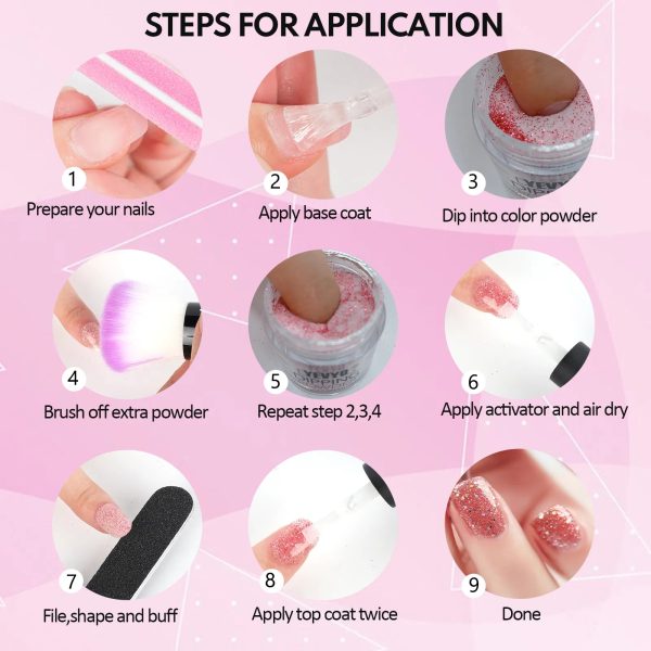 Acrylic Nail Kit Dip Powder Nail Kit Starter With Drill And UV Light, 20 Colors Fast Dry Powder Nail Dipping Kit, With Base & Top Coat Activator Dip Nail Kit For French Nail Art Manicure DIY - 图片 3