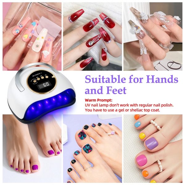 YEVYO 180W UV LED Nail Lamp With 3 Timers And Automatic Sensor Professional Nail Light - White - 图片 3