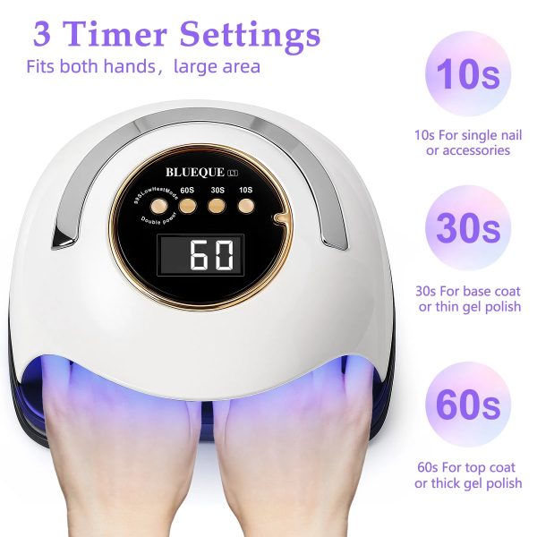 YEVYO 180W UV LED Nail Lamp With 3 Timers And Automatic Sensor Professional Nail Light - White - 图片 4