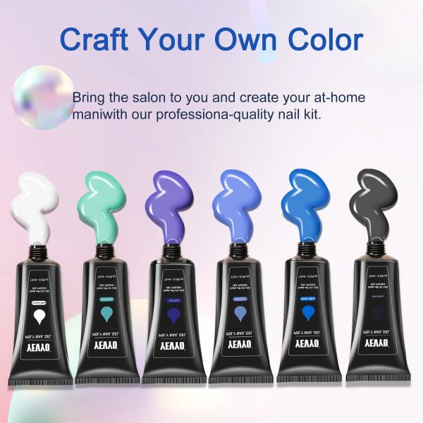 6 PCS Polygel Nail Kit With UV Nail Lamp, Slip Solution, Top Base Coat, Builder Nails Art Tools For Beginners - 图片 5