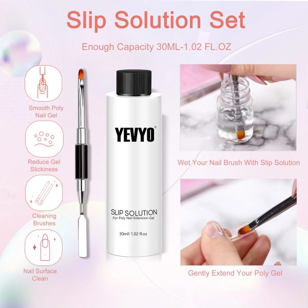 Poly Gel Nail Kit Poly Nail Gel Kit With UV Lamp For Beginners With Anything With Gel Extension Nail Kit With Slip Solution - 图片 3