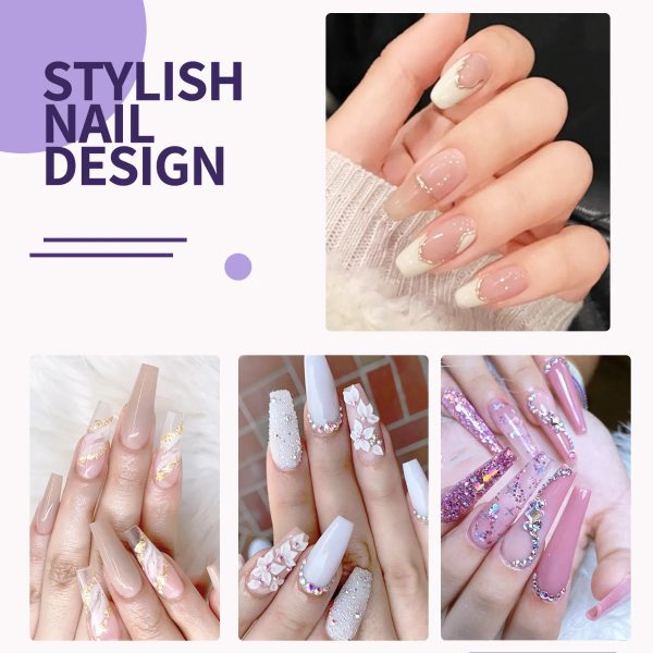 Acrylic Nail Kit, Acrylic Powder And Liquid Set, With Clear, Nude, Pink, White Nail Powder And Monomer, Professional Acrylic Nail Brush Nail Forms For Acrylic Nails Extension, Beginner And Home DIY - 图片 4