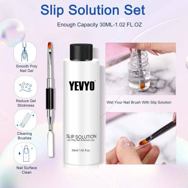 6 PCS Polygel Nail Kit With UV Nail Lamp, Slip Solution, Top Base Coat, Builder Nails Art Tools For Beginners - 图片 2